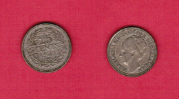 NETHERLANDS  25 CENTS SILVER 1941 (KM # 164) #6364 - 25 Centavos