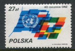 POLAND 1985 UNO Anniversary MNH / **.  Michel 3004 - Nuovi