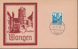 AllBes. FranzZone Württemberg 7, Auf Karte Wangen Stadttor, Mit Stempel: Wangen 29.5.1948 - Zona Francesa