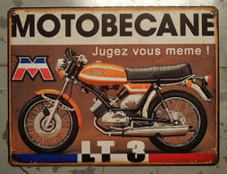 Plaque Métal Vintage Motobécane 125 LT3 - Plaques En Tôle (après 1960)