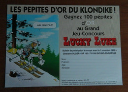 Lucky Luke - Publicité Jeu-concours: Les Pépites D'or Du Klondike - Morris - Objets Publicitaires