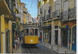 Típico Electrico De Lisboa Na Rua Poço Dos Negros.- Electrico Typique à Lisbonne Sur La Rue Poço Dos Negros.-Typical Ele - Strassenbahnen