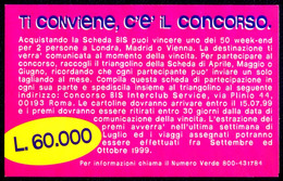 CARTONCINO ADESIONE AL CONCORSO BIS TELECOM ITALIA - Autres & Non Classés