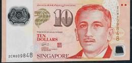 SINGAPORE  P48c 10 DOLLARS  2009   #2CM  2 Squares  Signature 2  XF  NO P.h. - Singapour