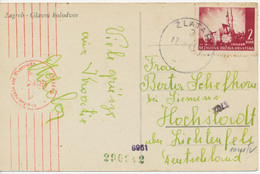 Delcampe - KROATIEN 1943 Kathedrale Von Zagreb, ABART: Zwei Weiße Flecken Im Hintergund AK - Croatia