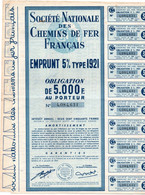 SNCF Obligation Emprunt 1947 - 1000 F & 5000 F - Complet Avec Tous Les Coupons - Train Zug Railway - S - V