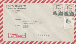 TURKIYE - TURCHIA -ISTANBUL - BUSTA VIAGGIATA BY AIR AMIL - SILVIO BADETTI - VG. PER TORINO - ITALY MONDIAL PISTON SPA - Cartas & Documentos