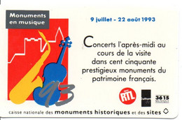 Carte Des Monuments Historique En Musique 1993  (salon 102) - Otros & Sin Clasificación