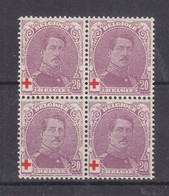 Belgique - COB 131 ** - Bloc De 4 - Valeur 210 € ++ - Croix Rouge - - Unused Stamps