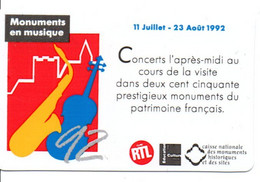 Carte Des Monuments Historique En Musique 1992  (salon 103) - Autres & Non Classés
