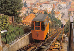 012613 "FUNICOLARE DI BIELLA-VEDUTA DALL'ALTO, STAZIONE DI PIAZZO CON PANORAMA"  CART NON SPED - Funicular Railway