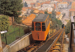 012613 "FUNICOLARE DI BIELLA-VEDUTA DALL'ALTO, STAZIONE DI PIAZZO CON PANORAMA"  CART NON SPED - Kabelbanen