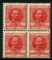 DENMARK 1907 Frederik VIII Definitive 10 Øre  Block Of 4 MNH / ** . Michel 54 - Unused Stamps