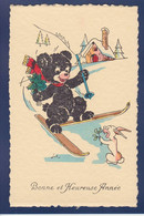 CPA Ours Position Humaine Non Circulé Ski Lapin - Bears