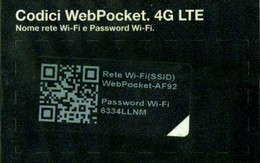 TESSERA CARTONCINO USO SPECIALE WI-FI CODICI WEB POCKET 4G LTE - SOLO COLLEZIONISMO - Tests & Servizi