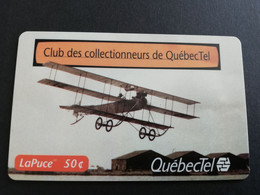 CANADA CHIP  Card $ 0,50  CLUB DE COLLECTIONEURS QUEBEC/ AIRPLANE   TIRAGE ; 2345 **6062** - Canada