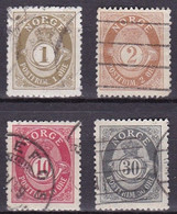 NO004C – NORVEGE - NORWAY – 1894-1907 - POST HORN & CROWN – SC # 24→54 USED 12 € - Gebraucht