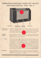 RADIO PHILIPS 789 X Wenken Voor De Installait / Conseils Pour L'installation Vers 1950 - Maschinen