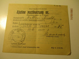 1944 ESTONIA RUSSIA USSR POSTAL MONEY RECEIPT KILTSI ON 1933 PAPER , 0 - Brieven En Documenten
