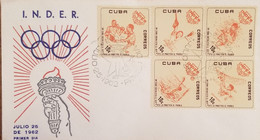 O) 1962 CUBA, CARIBBEAN, SPORT INSTITUTE INDER , BOXING, PISTOL SHOOTIN,  UNDER WATER FISHING, MODEL PLANE FLYING, WATER - FDC