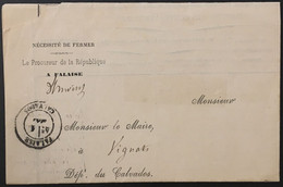 RARE Tribunal 1ère Instance Falaise, Procureur République Commune De Vignats Contraventions Calvados 1.5.1884 - 1849-1876: Classic Period