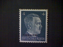 Russia, Scott #N43, Mint (*), 1941, Hitler Overprint Ukraine, 4pf, Slate - 1941-43 Bezetting: Duitsland