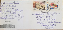 O) 2010 CUBA, CARIBBEAN, CAT, 1996 SUMMER OLYMPICS ATLANTA WEIGHT LITTING, CIRCULATED TO VILLA CLARA - Storia Postale