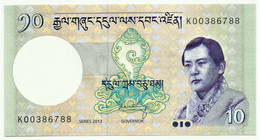 Bhutan - 10 Ngultrum - 2013 - Unc. - Pick 29.b -  Serie K - Bhutan