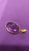 Ciondolo Con Ametista Vintage, Oro 18 Kr., 2x1,5 Cm, 3,24 Gr. - Colecciones