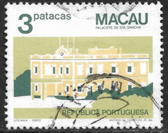 Macau Macao – 1984 Public Buildings 3 Patacas Used Stamp Scarce No Year Variety - Usados