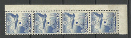 JAPAN Nippon 1943 Ausgabe Für Japanische Marine Michel 9 As 4-stripe MNH/MH (1 Stamp Is MH/*) - Militaire Vrijstelling Van Portkosten