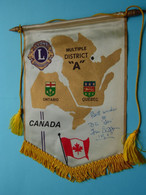 CANADA Multiple District " A " ( With Signature BIC ) > LIONS International ( Ancien / Old > FANION > Wimpel > Pennant ) - Other & Unclassified