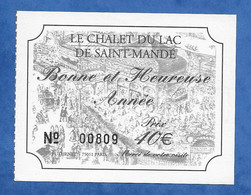Ticket D' Entrée Bal Dancing Du Châlet Du Lac De Saint Mandé Bois De Vincennes - Bonne Et Heureuse Année - Tickets - Vouchers