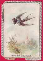 Prägekarte Aufklappbare Mit Figuren, Um Ca 1900, Herzlichen Glückwunsch Zum Neuen Jahr - Nieuwjaar
