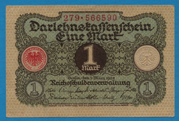 DEUTSCHES REICH 1 MARK 01.03.1920  # 279.566590 P# 58  DARLEHENSKASSENSCHEIN - Reichsschuldenverwaltung