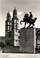 Zürich - Hans-Waldmann-Denkmal Mit Grossmünster (6308) * 8. 8. 1965 - Wald