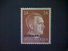 Russia, Scott #N54, Mint (*), 1941, Hitler Overprint Ukraine, 24pf, Orange Brown - 1941-43 Deutsche Besatzung