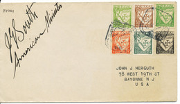 PORTUGAL 1933 Lusiaden Six-color Franking On Cover To USA W AUTOGRAPH, VARIETY - Cartas & Documentos