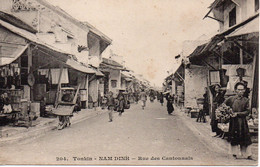 Cpa Tonkin Nam Dinh Rue Des Cantonnais - Vietnam