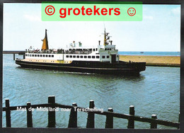 HARLINGEN De Veerboot Midsland Verlaat De Haven Naar Terschelling 1981  / Ferry - Harlingen