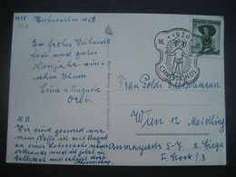 Österreich- Christkindl 16.12.1956, Schmuck-Karte Mit Sonderstempel - 1945-60 Brieven