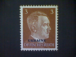 Russia, Scott #N42, Mint (*), 1941, Hitler Overprint Ukraine, 3pf, Light Brown - 1941-43 Ocupación Alemana