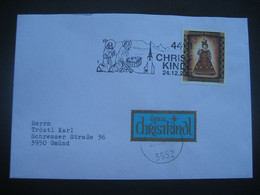 Österreich- Christkindl 24.12.2001, Bedarfs-Brief Mit Sonderstempel Und Leitzettel Gmünd - Lettres & Documents