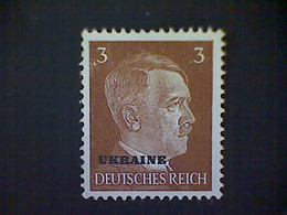 Russia, Scott #N42, Mint (*), 1941, Hitler Overprint Ukraine, 3pf, Light Brown - 1941-43 Bezetting: Duitsland