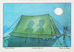 ►  CPSM  Illustration Samivel   Peace At Home  Tente Camping  Sauvage Couple Pipe Lune Moon - Samivel