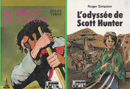 LOT DE 6  ROMANS - BIBLIOTHEQUE VERTE - Jules Verne & Roger Simpson - Biblioteca Verde