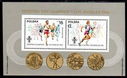 POLAND 1984 Olympic Games Block MNH / **.  Michel Block 94 - Blocs & Feuillets