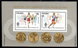 POLAND 1984 Olympic Games Block MNH / **.  Michel Block 94 - Blocks & Sheetlets & Panes