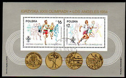 POLAND 1984 Olympic Games Block Used.  Michel Block 94 - Used Stamps