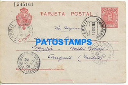 167501 SPAIN ESPAÑA CARRIL CANCEL YEAR 1908  CIRCULATED TO FRANCE BREAK POSTAL STATIONERY POSTCARD - Andere & Zonder Classificatie